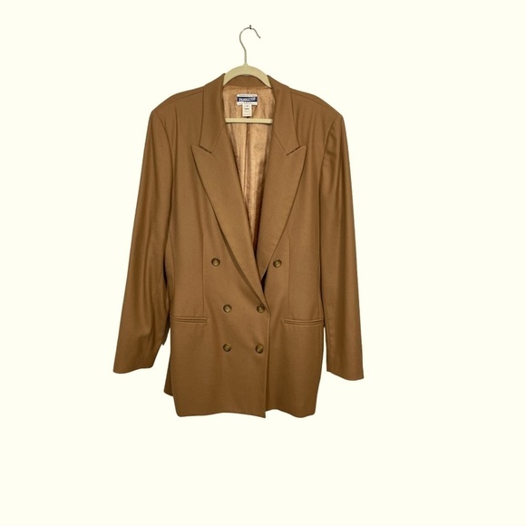 Vintage Pendleton 100% Wool Double Breasted Camel Jacket Size 16 Tall - Picture 3 of 13